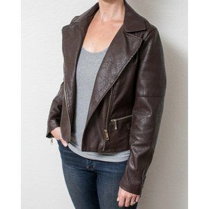 Brown Imitation Leather Jacket